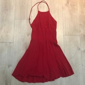 Reformation red backless mini dress